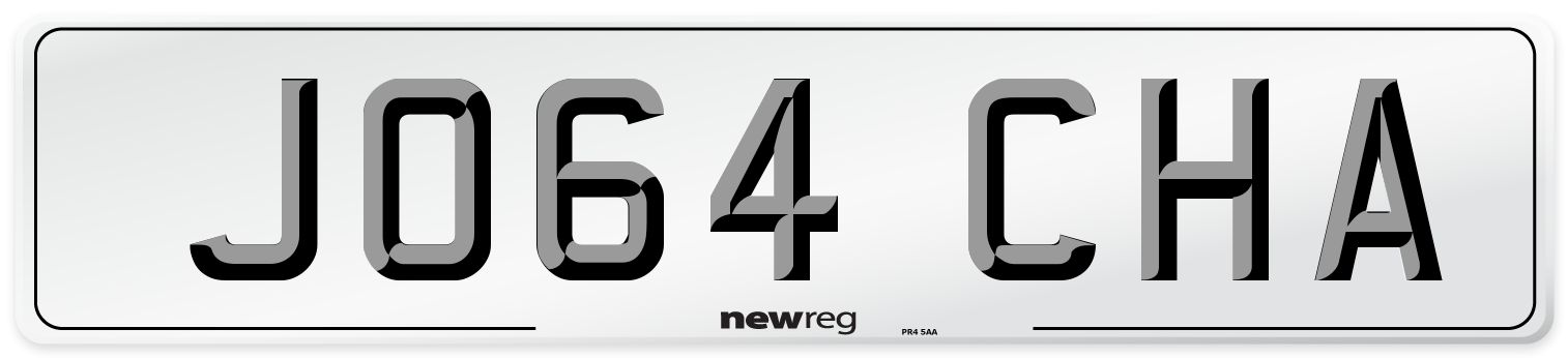 JO64 CHA Number Plate from New Reg
